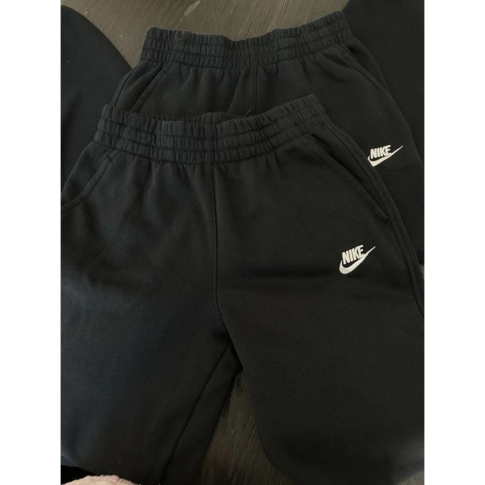 Nike Unisex Kids Pants Size‎ Large 2 Black Sweatpants Cotton Blend Black